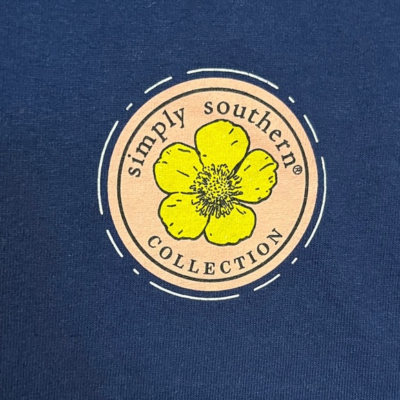 Simply Southern Navy Tee with Yellow Emblem - Picture 3 of 8